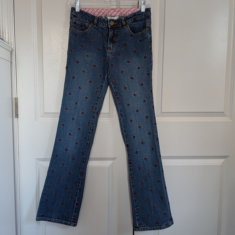 Vintage Women's Lilly Pulitzer Scottie Dog Embroidered Jeans Blue‎ Denim Size 2